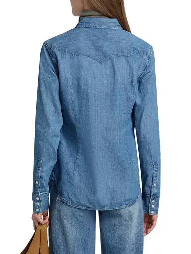 Polo Ralph Lauren Women's Western Denim Button-Front Shirt - Canaria Wash | Thumbnail 5 Polo Ralph Lauren Women's Western Denim Button-Front Shirt - Canaria Wash | Thumbnail 5