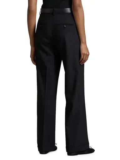 Polo Ralph Lauren Women's Wool Faille Straight-Leg Trousers - Black | Thumbnail 4 Polo Ralph Lauren Women's Wool Faille Straight-Leg Trousers - Black | Thumbnail 4