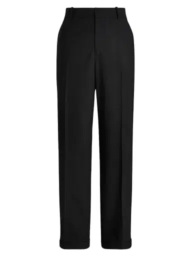 Polo Ralph Lauren Women's Wool Faille Straight-Leg Trousers - Black | Thumbnail 1 Polo Ralph Lauren Women's Wool Faille Straight-Leg Trousers - Black | Thumbnail 1