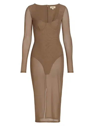 L'AGENCE Women's Sorella Long-Sleeve Body-Con Dress - Portabella | Thumbnail 1 L'AGENCE Women's Sorella Long-Sleeve Body-Con Dress - Portabella | Thumbnail 1