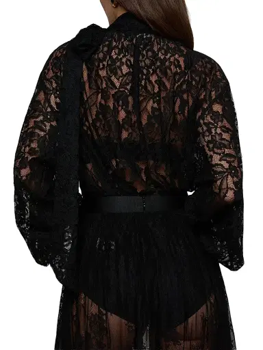L'AGENCE Women's Rhett Oversized Lace Blouse - Black | Thumbnail 4 L'AGENCE Women's Rhett Oversized Lace Blouse - Black | Thumbnail 4