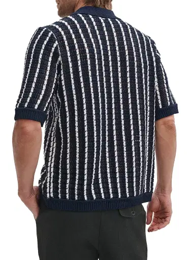 rag & bone Men's Dalton Crotchet Cotton Shirt - Navy Multi | Thumbnail 4 rag & bone Men's Dalton Crotchet Cotton Shirt - Navy Multi | Thumbnail 4
