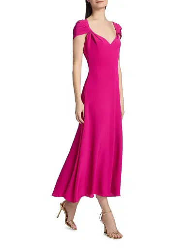 Prabal Gurung Women's Twist Cap-Sleeve Gown - Fuchsia | Thumbnail 2 Prabal Gurung Women's Twist Cap-Sleeve Gown - Fuchsia | Thumbnail 2