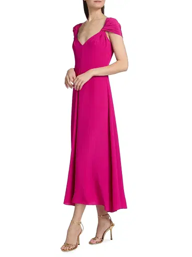 Prabal Gurung Women's Twist Cap-Sleeve Gown - Fuchsia | Thumbnail 4 Prabal Gurung Women's Twist Cap-Sleeve Gown - Fuchsia | Thumbnail 4