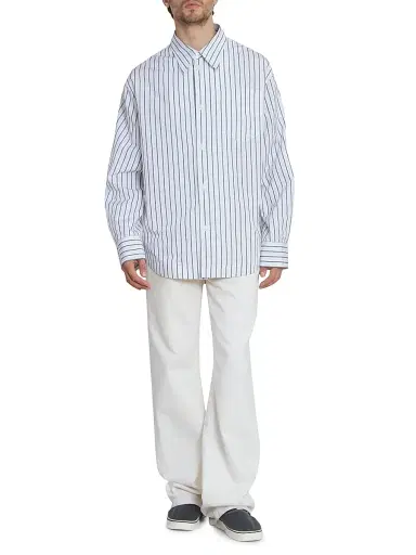 AMI PARIS Men's Pinstriped Cotton Button-Front Shirt | Thumbnail 2 AMI PARIS Men's Pinstriped Cotton Button-Front Shirt | Thumbnail 2