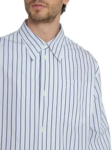 AMI PARIS Men's Pinstriped Cotton Button-Front Shirt | Thumbnail 6 AMI PARIS Men's Pinstriped Cotton Button-Front Shirt | Thumbnail 6