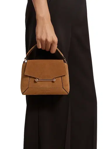 Strathberry Women's Mosaic Nano Suede Top Handle Bag - Tan | Thumbnail 3 Strathberry Women's Mosaic Nano Suede Top Handle Bag - Tan | Thumbnail 3