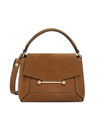 Strathberry Women's Mosaic Nano Suede Top Handle Bag - Tan | Thumbnail 1 Strathberry Women's Mosaic Nano Suede Top Handle Bag - Tan | Thumbnail 1