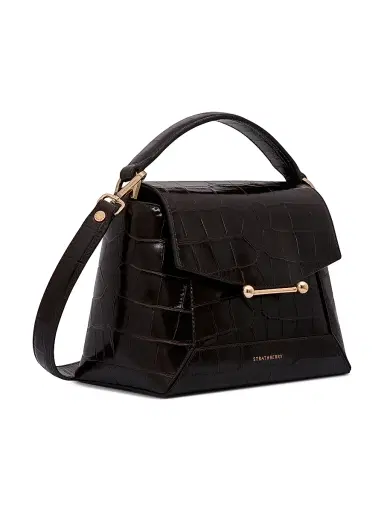 Strathberry Women's Mosaic Croc-Embossed Leather Top Handle Bag - Mahogany | Thumbnail 5 Strathberry Women's Mosaic Croc-Embossed Leather Top Handle Bag - Mahogany | Thumbnail 5