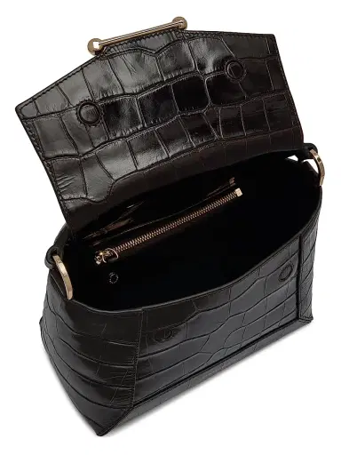 Strathberry Women's Mosaic Croc-Embossed Leather Top Handle Bag - Mahogany | Thumbnail 6 Strathberry Women's Mosaic Croc-Embossed Leather Top Handle Bag - Mahogany | Thumbnail 6