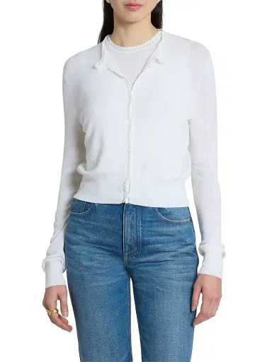 Chloé Women's Pointelle Wool Cardigan - Iconic Milk | Thumbnail 3 Chloé Women's Pointelle Wool Cardigan - Iconic Milk | Thumbnail 3