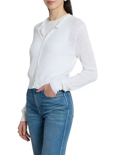 Chloé Women's Pointelle Wool Cardigan - Iconic Milk | Thumbnail 4 Chloé Women's Pointelle Wool Cardigan - Iconic Milk | Thumbnail 4