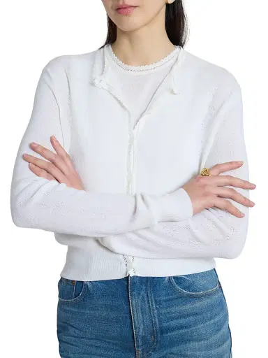 Chloé Women's Pointelle Wool Cardigan - Iconic Milk | Thumbnail 6 Chloé Women's Pointelle Wool Cardigan - Iconic Milk | Thumbnail 6