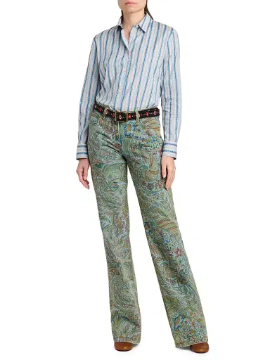 Etro Women's Floral Beaded Embroidered Belt - Multicolor Blue Base | Thumbnail 2 Etro Women's Floral Beaded Embroidered Belt - Multicolor Blue Base | Thumbnail 2