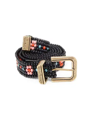 Etro Women's Floral Beaded Embroidered Belt - Multicolor Blue Base | Thumbnail 4 Etro Women's Floral Beaded Embroidered Belt - Multicolor Blue Base | Thumbnail 4