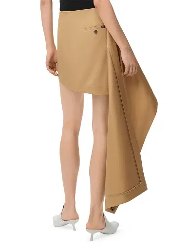 Loewe Women's Drape Cotton-Blend Miniskirt - Beige - Size 4 | Thumbnail 4 Loewe Women's Drape Cotton-Blend Miniskirt - Beige - Size 4 | Thumbnail 4