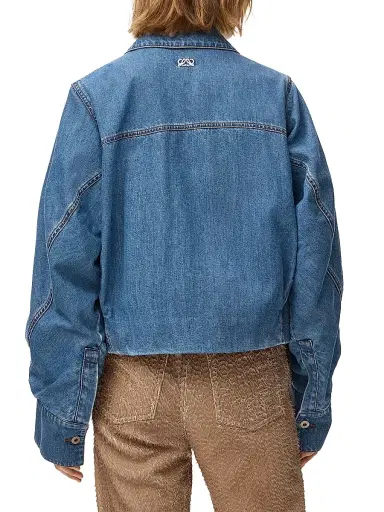 LOEWE Women's Denim Bomber Jacket - Light Blue | Thumbnail 4 LOEWE Women's Denim Bomber Jacket - Light Blue | Thumbnail 4