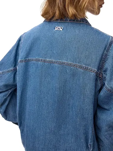 LOEWE Women's Denim Bomber Jacket - Light Blue | Thumbnail 5 LOEWE Women's Denim Bomber Jacket - Light Blue | Thumbnail 5