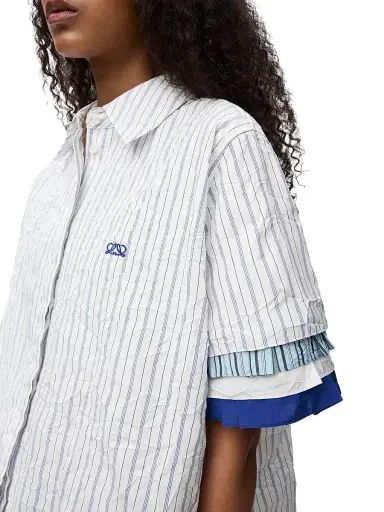Loewe Women's Mixed Stripe Cotton-Blend Shirt - White Multi - Size 8 | Thumbnail 5 Loewe Women's Mixed Stripe Cotton-Blend Shirt - White Multi - Size 8 | Thumbnail 5