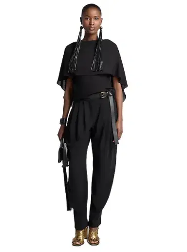 Michael Kors Collection Pleated Tissue Wool Crepe Barrel Trousers | Thumbnail 1 Michael Kors Collection Pleated Tissue Wool Crepe Barrel Trousers | Thumbnail 1