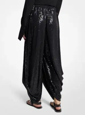 Michael Kors Collection Hand-Embellished Sequin Georgette Jersey Draped Pants | Thumbnail 3 Michael Kors Collection Hand-Embellished Sequin Georgette Jersey Draped Pants | Thumbnail 3