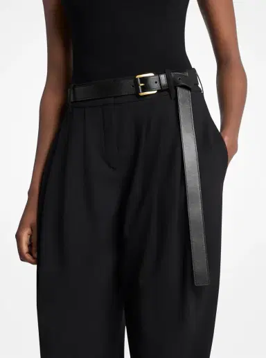 Michael Kors Collection Jodi Leather Trouser Belt in Black | Thumbnail 7 Michael Kors Collection Jodi Leather Trouser Belt in Black | Thumbnail 7