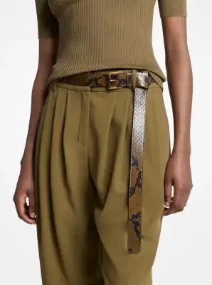 Michael Kors Collection Jodi Snake Embossed Leather Trouser Belt | Thumbnail 4 Michael Kors Collection Jodi Snake Embossed Leather Trouser Belt | Thumbnail 4