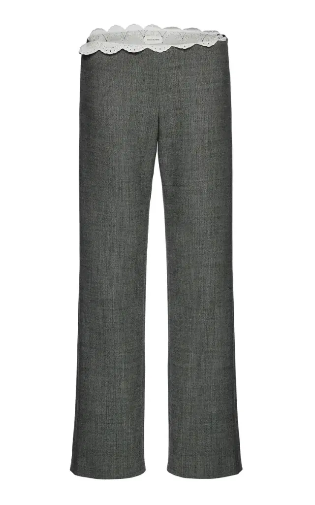 Wool-Blend Lace-Trimmed Trousers Wool-Blend Lace-Trimmed Trousers