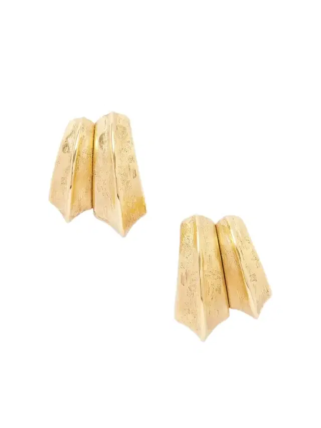 Saint Laurent Bo Pointes Arrondies Gold-tone Earrings