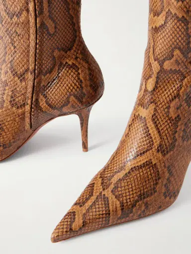 Amina Muaddi Barbara Snake-effect Knee Boots | Thumbnail 5 Amina Muaddi Barbara Snake-effect Knee Boots | Thumbnail 5