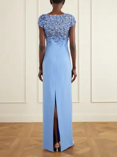 Oscar de la Renta Crystal-embellished Embroidered Wool-blend Gown | Thumbnail 3 Oscar de la Renta Crystal-embellished Embroidered Wool-blend Gown | Thumbnail 3