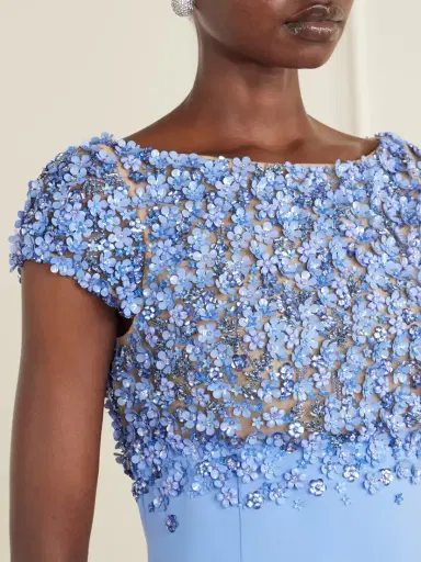 Oscar de la Renta Crystal-embellished Embroidered Wool-blend Gown | Thumbnail 4 Oscar de la Renta Crystal-embellished Embroidered Wool-blend Gown | Thumbnail 4
