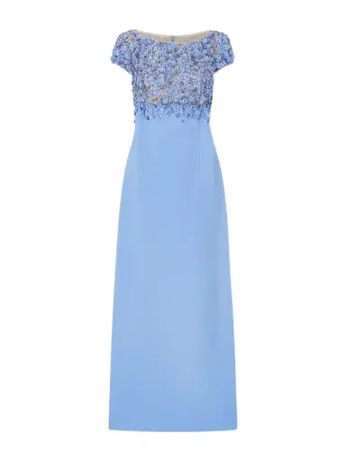 Oscar de la Renta Crystal-embellished Embroidered Wool-blend Gown | Thumbnail 1 Oscar de la Renta Crystal-embellished Embroidered Wool-blend Gown | Thumbnail 1