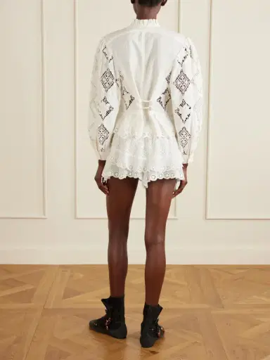 Isabel Marant Nina Broderie Anglaise Cotton And Linen-blend Blouse | Thumbnail 4 Isabel Marant Nina Broderie Anglaise Cotton And Linen-blend Blouse | Thumbnail 4