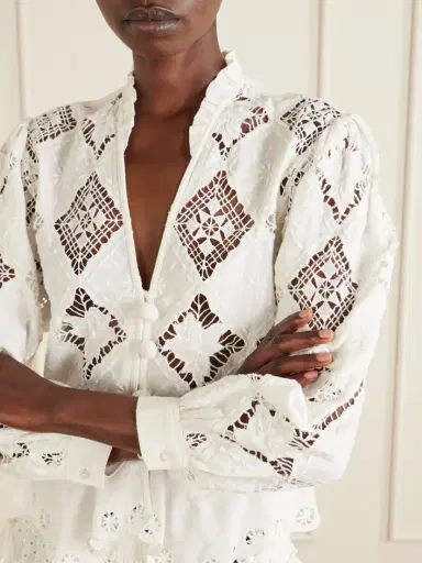 Isabel Marant Nina Broderie Anglaise Cotton And Linen-blend Blouse | Thumbnail 5 Isabel Marant Nina Broderie Anglaise Cotton And Linen-blend Blouse | Thumbnail 5