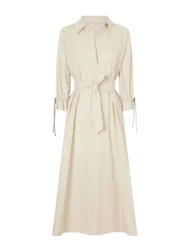 Max Mara Tie-detailed Cotton-poplin Midi Dress | Thumbnail 1 Max Mara Tie-detailed Cotton-poplin Midi Dress | Thumbnail 1