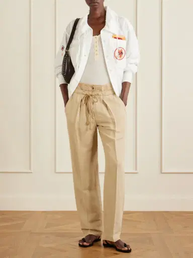 Isabel Marant Sharon Pleated Linen And Silk-blend Straight-leg Pants | Thumbnail 2 Isabel Marant Sharon Pleated Linen And Silk-blend Straight-leg Pants | Thumbnail 2