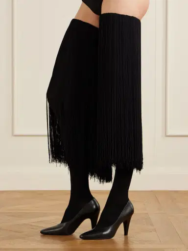 Alaïa Fringed Knit High Socks | Thumbnail 2 Alaïa Fringed Knit High Socks | Thumbnail 2