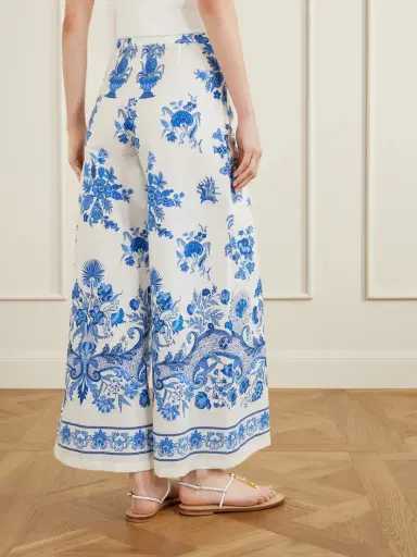 Emporio Sirenuse Floral Printed Cotton Wide-leg Pants | Thumbnail 4 Emporio Sirenuse Floral Printed Cotton Wide-leg Pants | Thumbnail 4