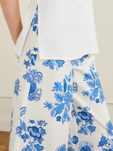 Emporio Sirenuse Floral Printed Cotton Wide-leg Pants | Thumbnail 5 Emporio Sirenuse Floral Printed Cotton Wide-leg Pants | Thumbnail 5