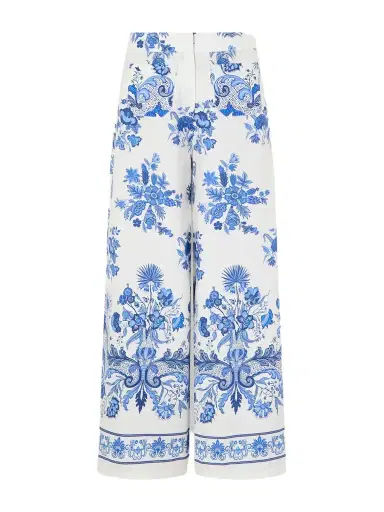 Emporio Sirenuse Floral Printed Cotton Wide-leg Pants | Thumbnail 1 Emporio Sirenuse Floral Printed Cotton Wide-leg Pants | Thumbnail 1