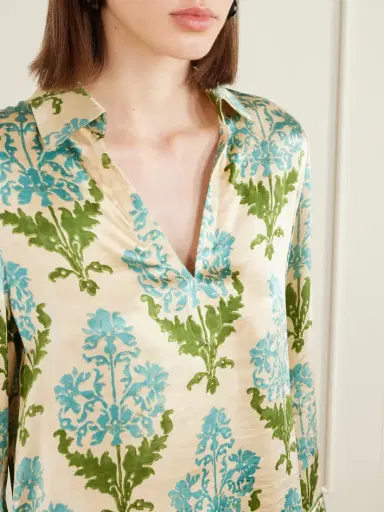 Emporio Sirenuse Jila Three Floral-print Silk-satin Shirt | Thumbnail 4 Emporio Sirenuse Jila Three Floral-print Silk-satin Shirt | Thumbnail 4