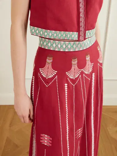 Emporio Sirenuse Embroidered Linen And Cotton-blend Maxi Skirt | Thumbnail 4 Emporio Sirenuse Embroidered Linen And Cotton-blend Maxi Skirt | Thumbnail 4