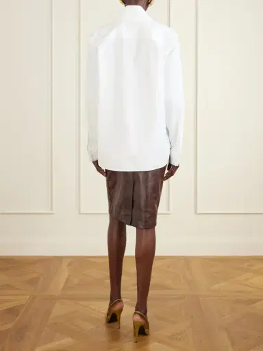 Saint Laurent Scarf-detailed Cotton-poplin Shirt | Thumbnail 3 Saint Laurent Scarf-detailed Cotton-poplin Shirt | Thumbnail 3