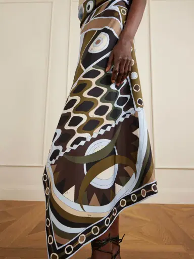 PUCCI Asymmetric Printed Silk-twill Maxi Skirt | Thumbnail 4 PUCCI Asymmetric Printed Silk-twill Maxi Skirt | Thumbnail 4
