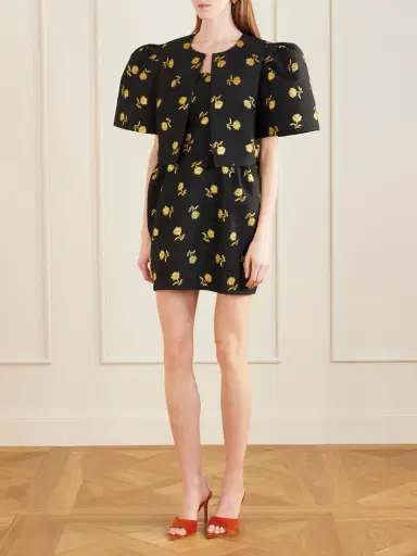 Carolina Herrera Cropped Embroidered Jacquard Evening Jacket | Thumbnail 2 Carolina Herrera Cropped Embroidered Jacquard Evening Jacket | Thumbnail 2