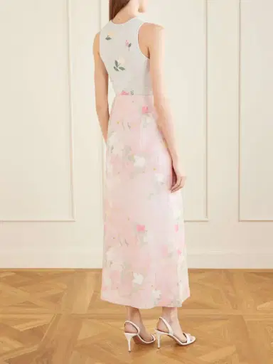 BERNADETTE Carmen Floral-printed Linen Midi Skirt | Thumbnail 4 BERNADETTE Carmen Floral-printed Linen Midi Skirt | Thumbnail 4
