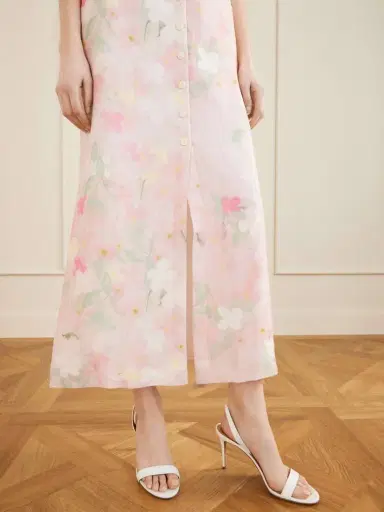 BERNADETTE Carmen Floral-printed Linen Midi Skirt | Thumbnail 5 BERNADETTE Carmen Floral-printed Linen Midi Skirt | Thumbnail 5