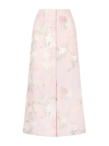 BERNADETTE Carmen Floral-printed Linen Midi Skirt | Thumbnail 1 BERNADETTE Carmen Floral-printed Linen Midi Skirt | Thumbnail 1