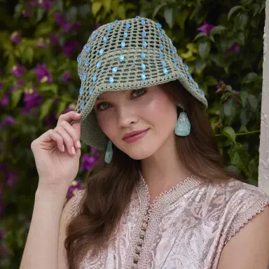 Lele Sadoughi HIGH TIDE MAYA BUCKET HAT | Thumbnail 2 Lele Sadoughi HIGH TIDE MAYA BUCKET HAT | Thumbnail 2